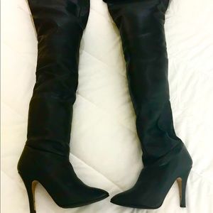 Over the knee leather boots